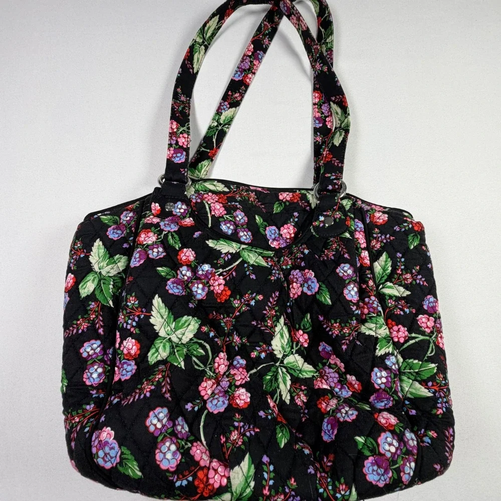 Vera Bradley Glenna Satchel Berry Burst Floral Quilted Shoulder Bag Cottagecore
